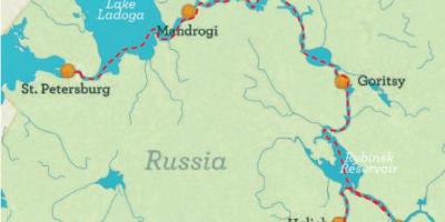 Térkép Szentpétervár Moszkva hajóút