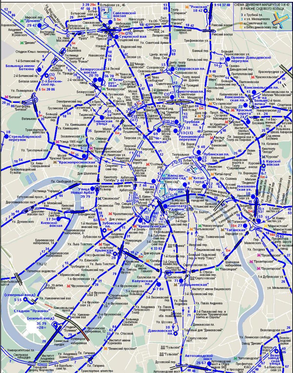 térkép Moszkva trolibusz