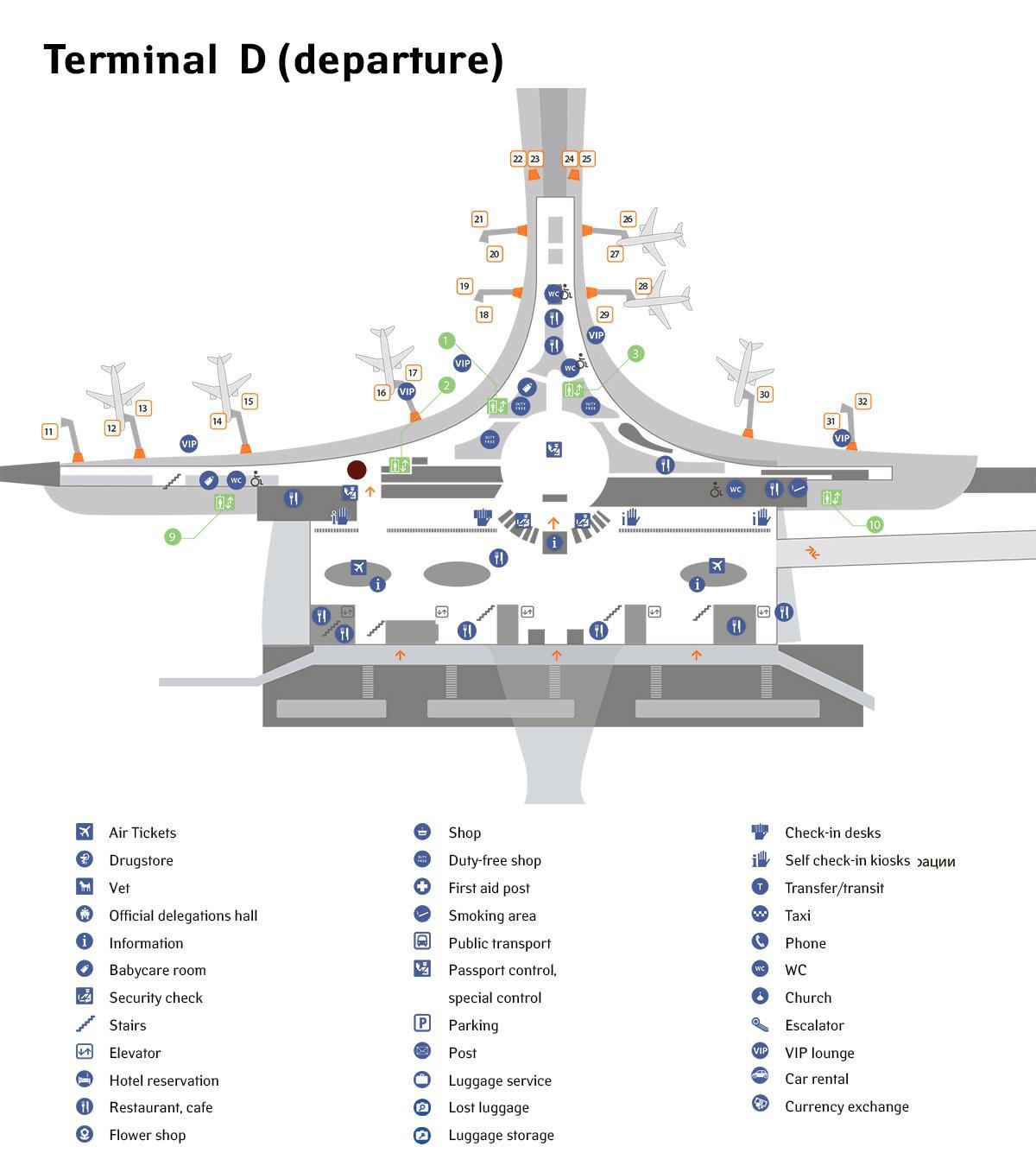 Sheremetyevo airport-térkép terminál d