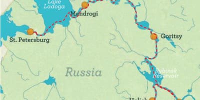Térkép Szentpétervár Moszkva hajóút